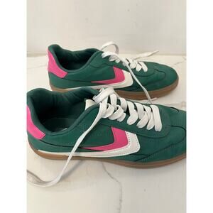 Dolce Vita Womens 7 Russo Sneaker Leather Lace Up Low Top Retro Soccer Style